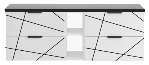Szafka WOOD z regałem 140 cm BIAŁY MAT - Meble łazienkowe MEGSTYL