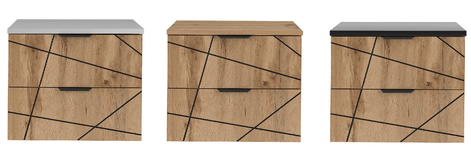 Szafka WOOD regał i umywalka 80 cm DĄB WOTAN - Meble łazienkowe MEGSTYL