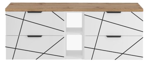 Szafka WOOD z regałem 140 cm BIAŁY MAT - Meble łazienkowe MEGSTYL