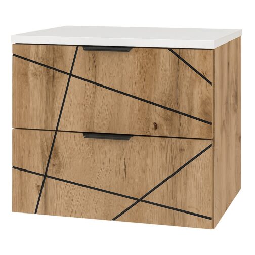 Szafka łazienkowa z blatem WOOD-02 - meble łazienkowe MEGSTYL
