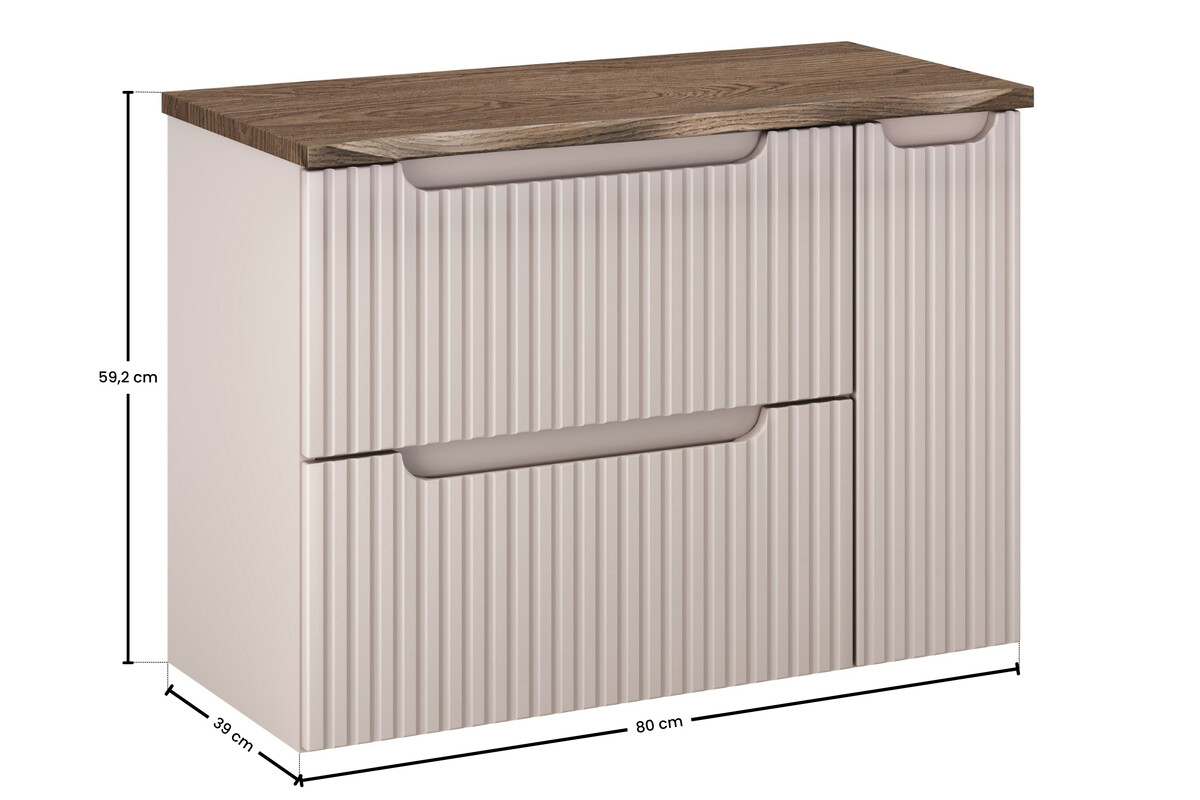 Szafka NOVA CASHMERE z cargo i blatem 80 cm - Meble łazienkowe COMAD