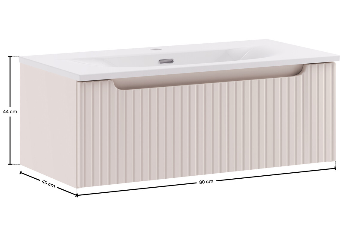 Szafka NOVA CASHMERE z umywalką 80 cm - Meble łazienkowe COMAD