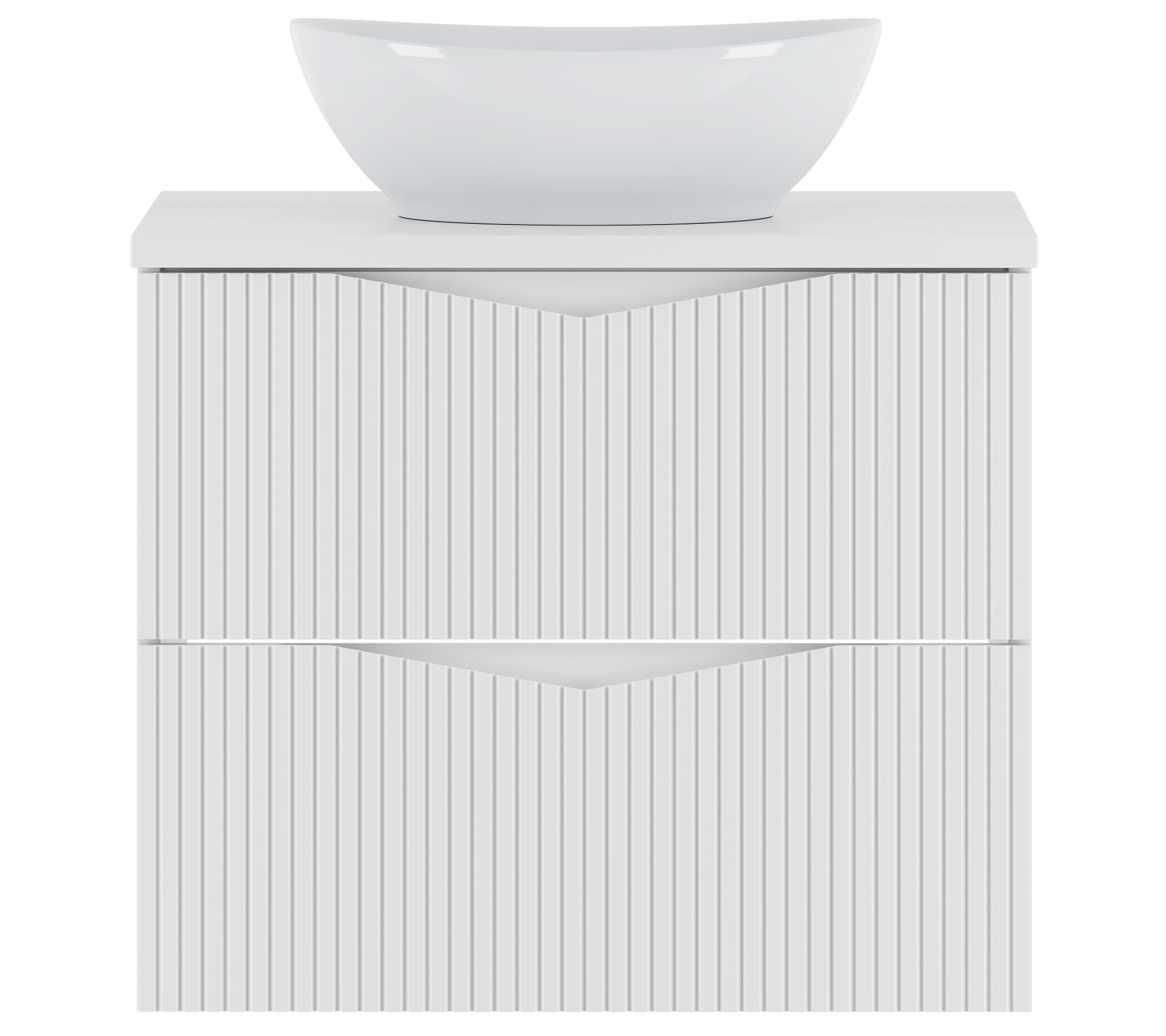 Szafka CLEO z blatem i umywalką 60 cm BIAŁY MAT - Meble łazienkowe MEGSTYL