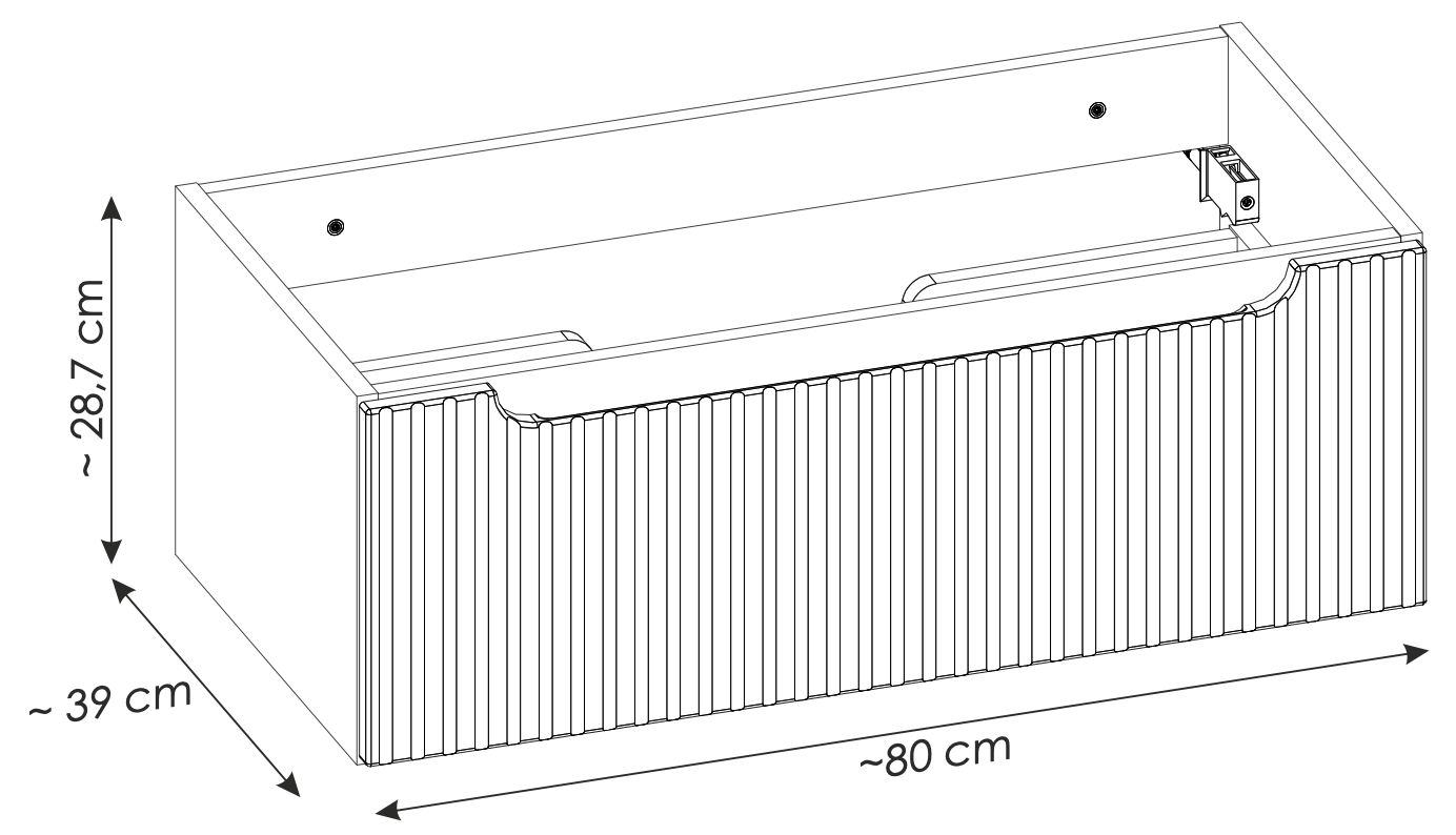 Szafka NOVA CASHMERE pod umywalkę 80 cm - Meble łazienkowe COMAD