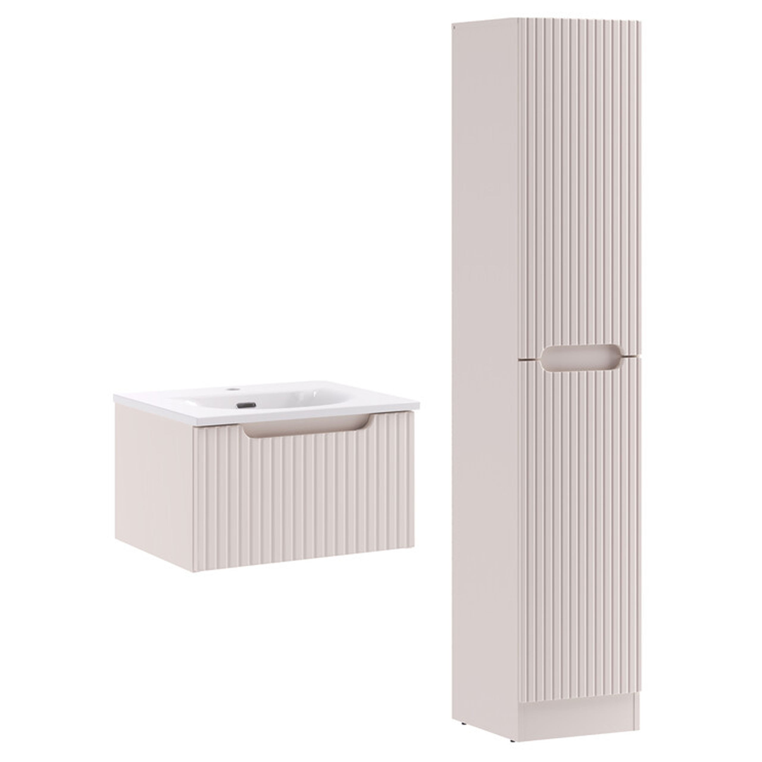 Zestaw NOVA CASHMERE szafka z umywalką 50 cm i słupek - Meble łazienkowe COMAD