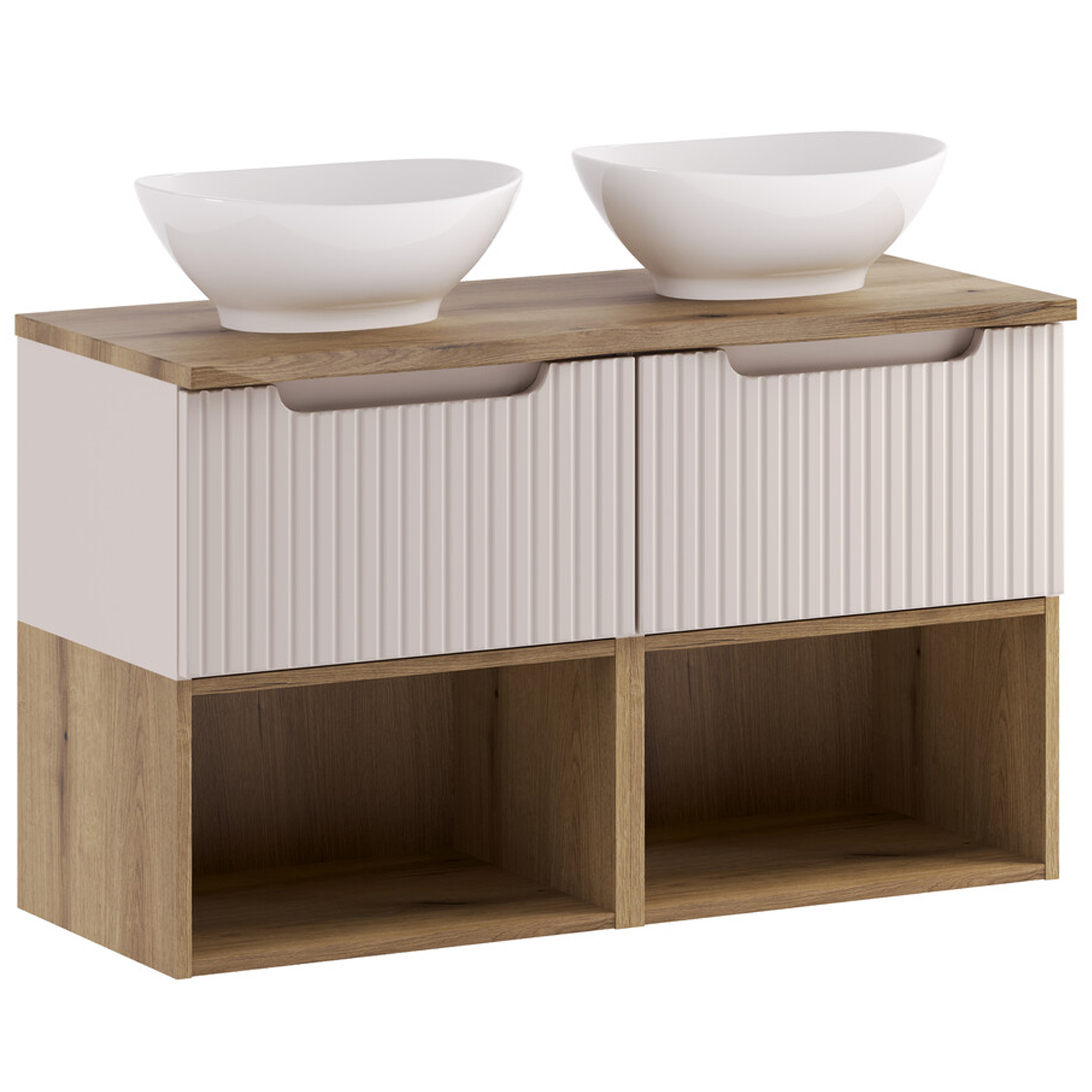 Szafka NOVA CASHMERE z blatem i umywalkami 100 cm - Meble łazienkowe COMAD