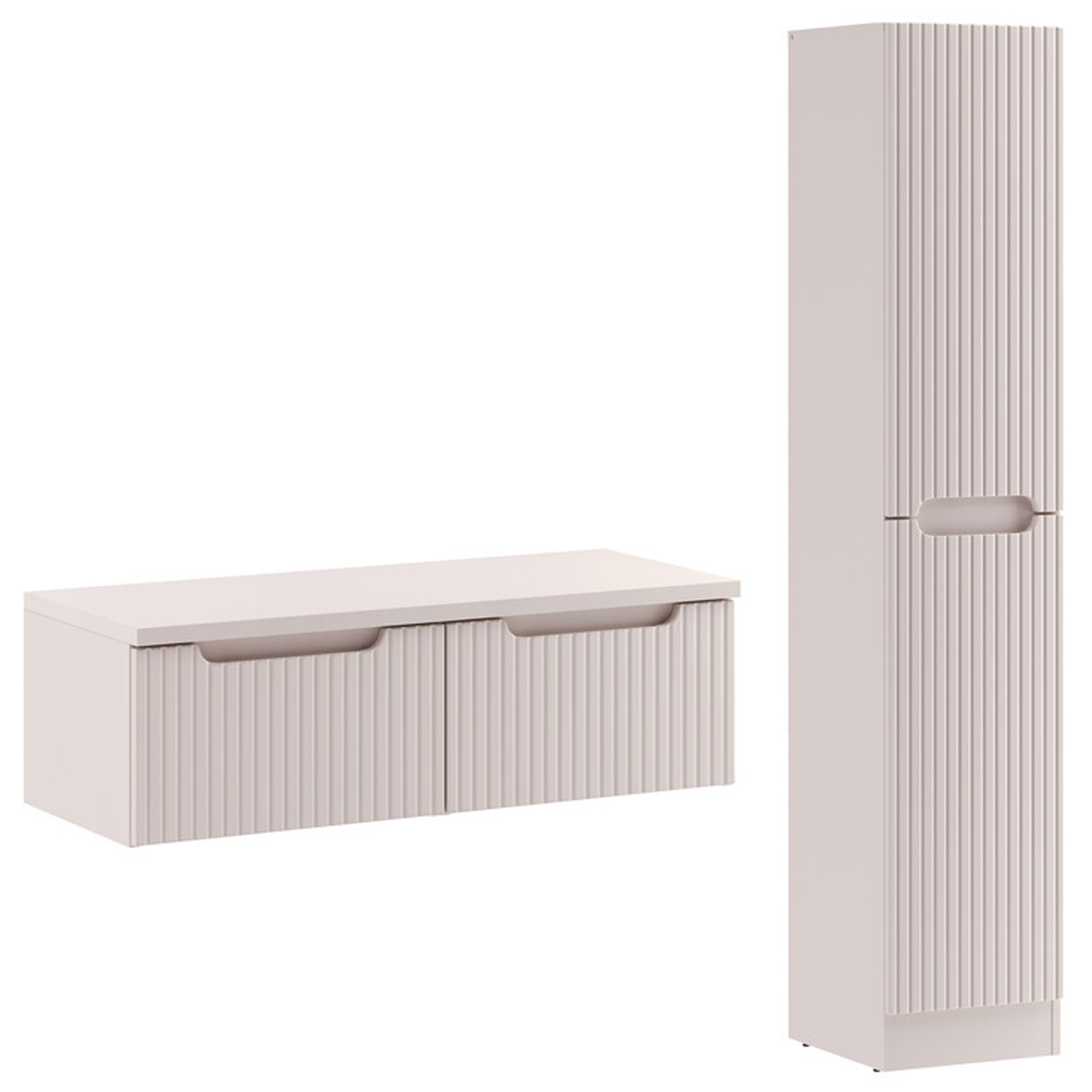 Zestaw NOVA CASHMERE szafka z blatem 100 cm i słupek - Meble łazienkowe COMAD