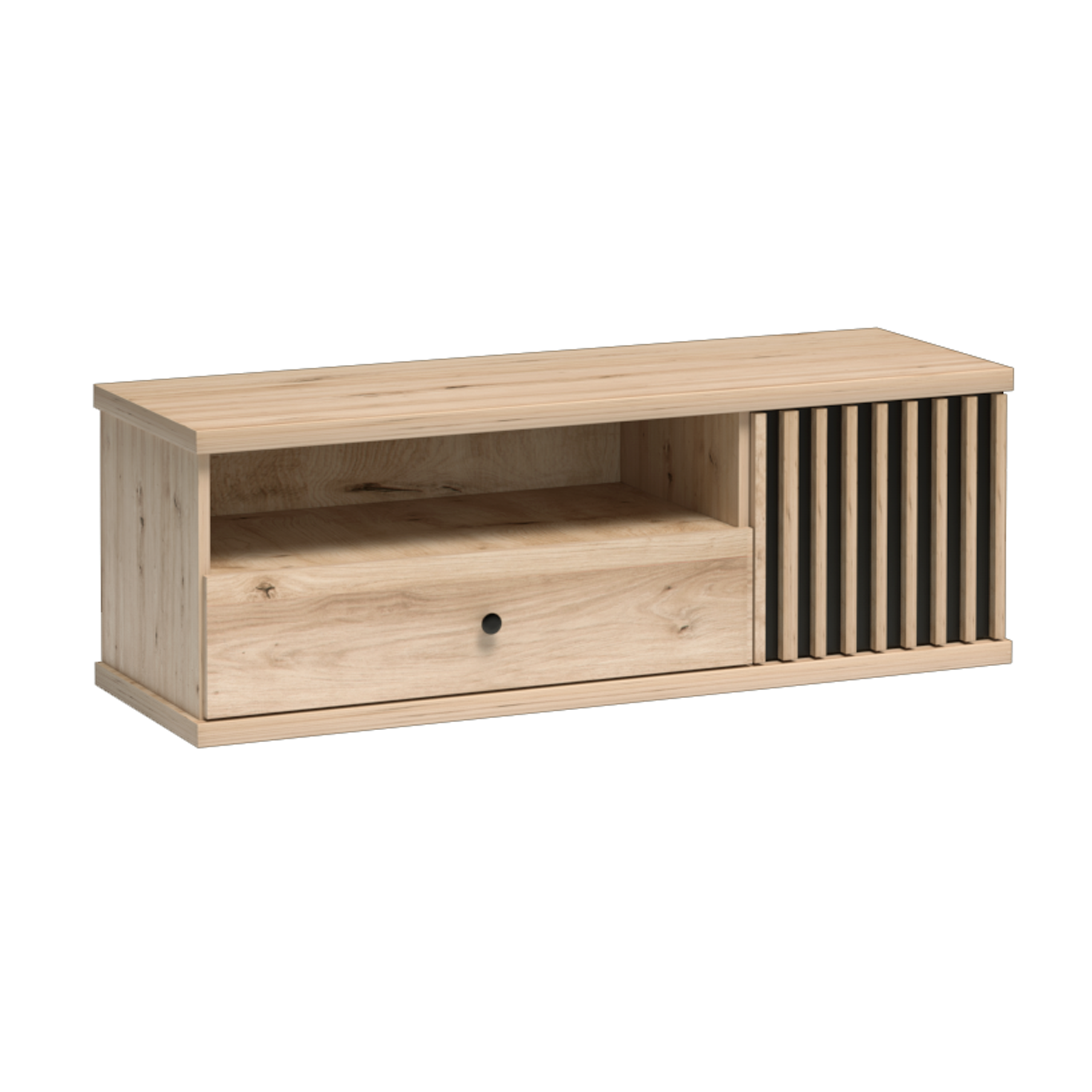 Szafka RTV CALI 124 cm DĄB ARTISAN / CZARNY