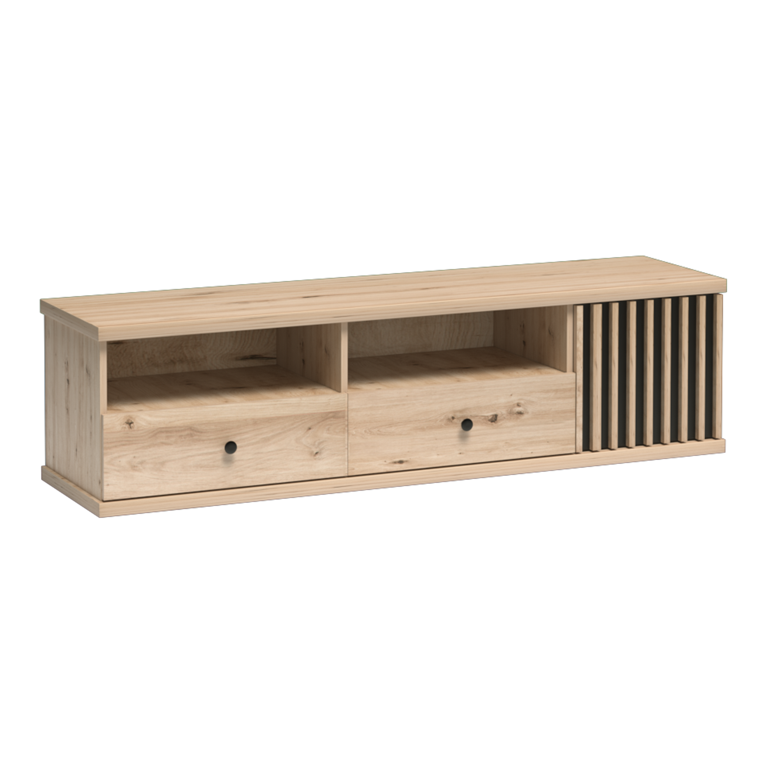 Szafka RTV CALI 160 cm DĄB ARTISAN / CZARNY