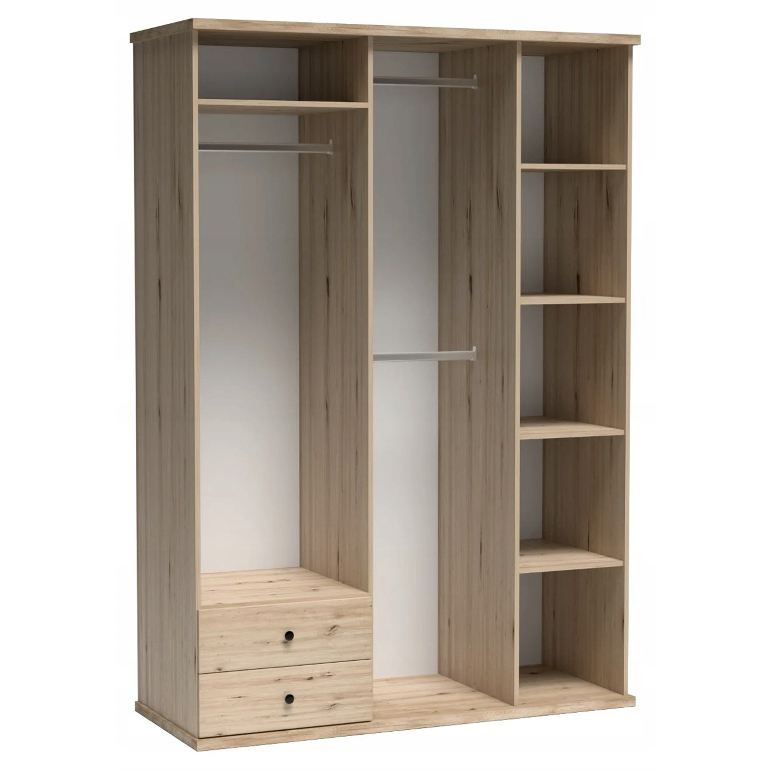 Szafa CALI z lustrem 150 cm DĄB / CZARNY