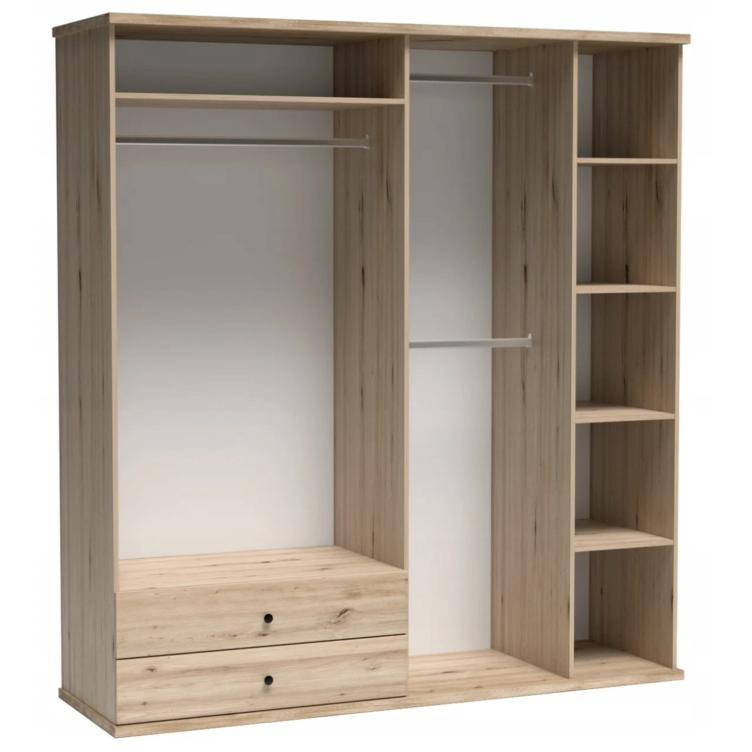 Szafa CALI z lustrem 200 cm DĄB / CZARNY
