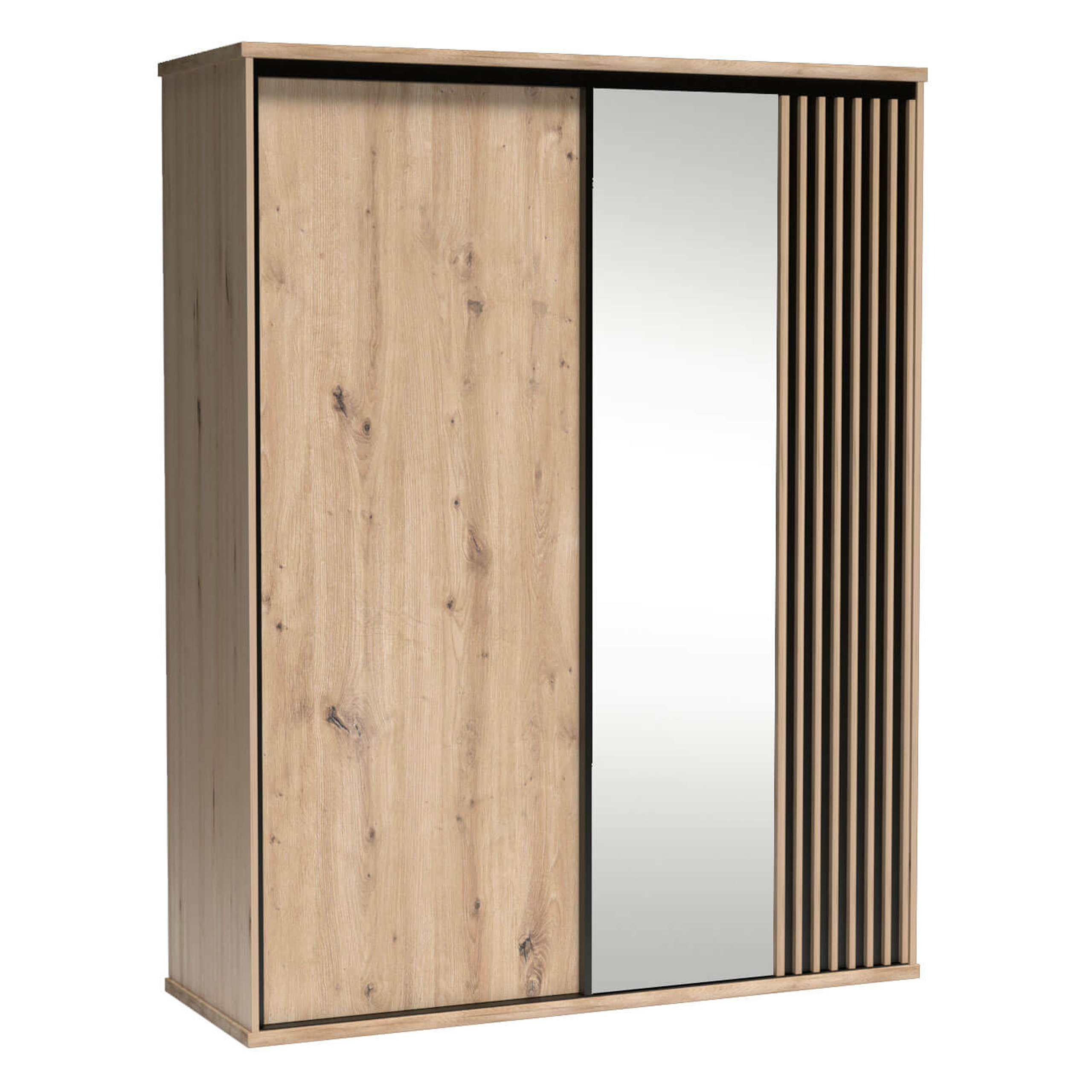 Szafa CALI z lustrem 179 cm DĄB / CZARNY