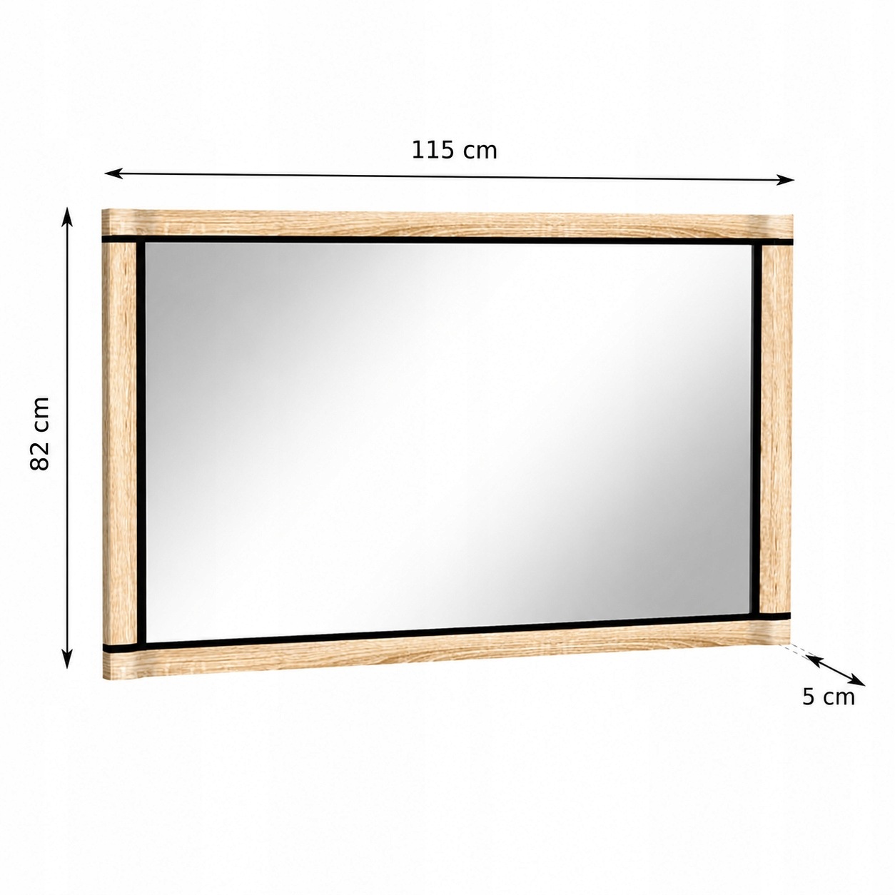 Lustro DALLAS 115 cm DĄB SONOMA - Meble JARSTOL
