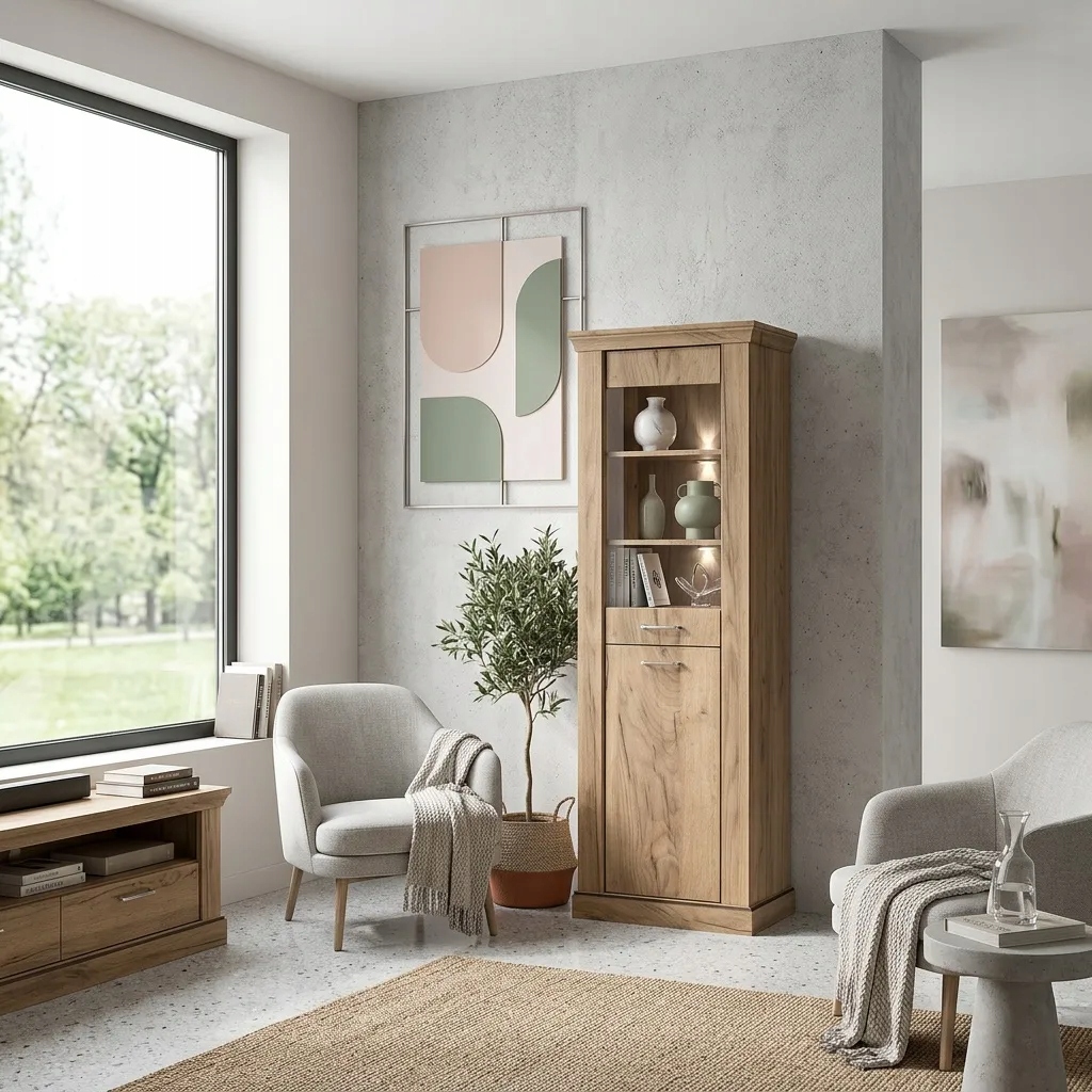 Witryna ANTICA 67 cm KRAFT ZŁOTY - Meble JARSTOL