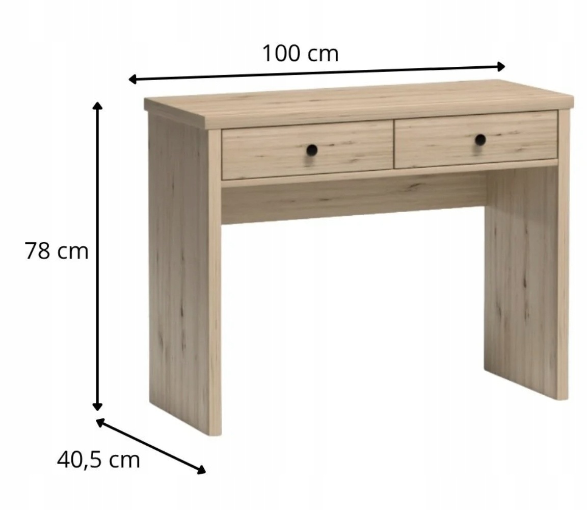 Toaletka CALI 100 cm DĄB ARTISAN / CZARNY