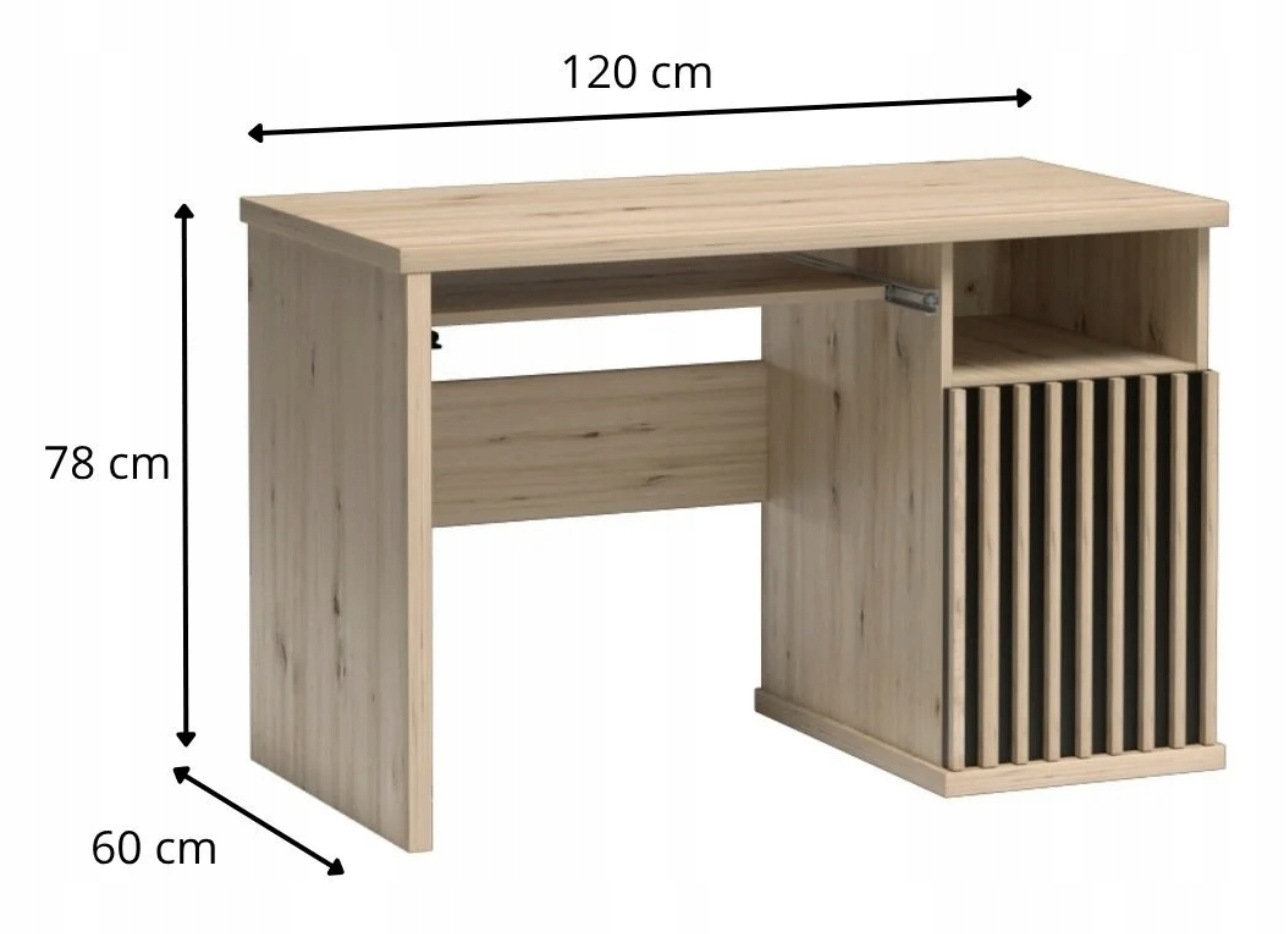 Biurko CALI 120 cm DĄB ARTISAN / CZARNY