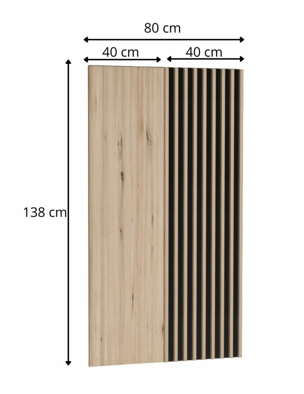 Panel dekoracyjny CALI 80 cm DĄB / CZARNY - Meble JARSTOL