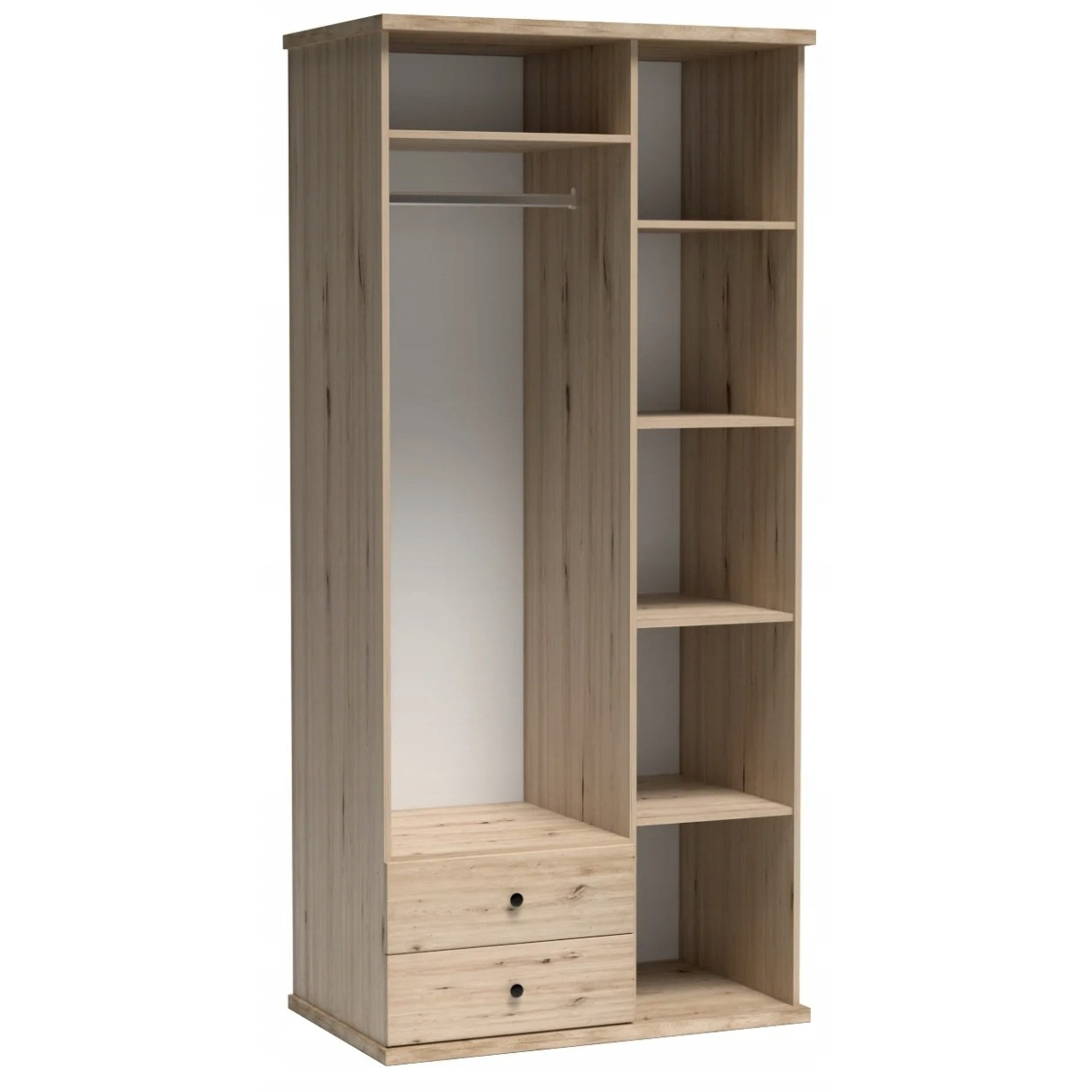 Szafa CALI z lustrem 100 cm DĄB / CZARNY