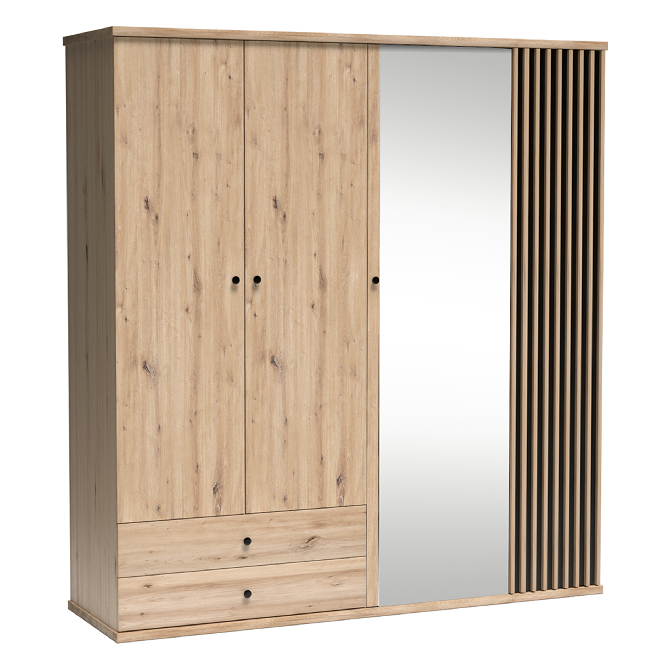 Szafa CALI z lustrem 200 cm DĄB / CZARNY