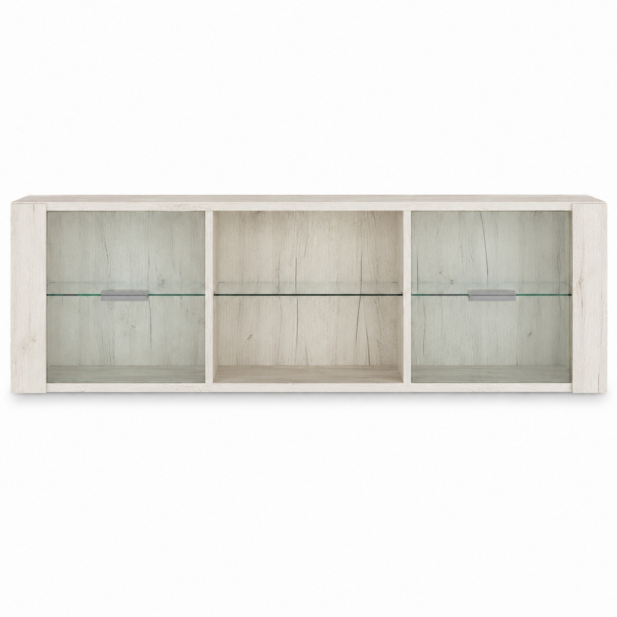Półka INDIANAPOLIS przeszklona 138 cm KRAFT BIAŁY