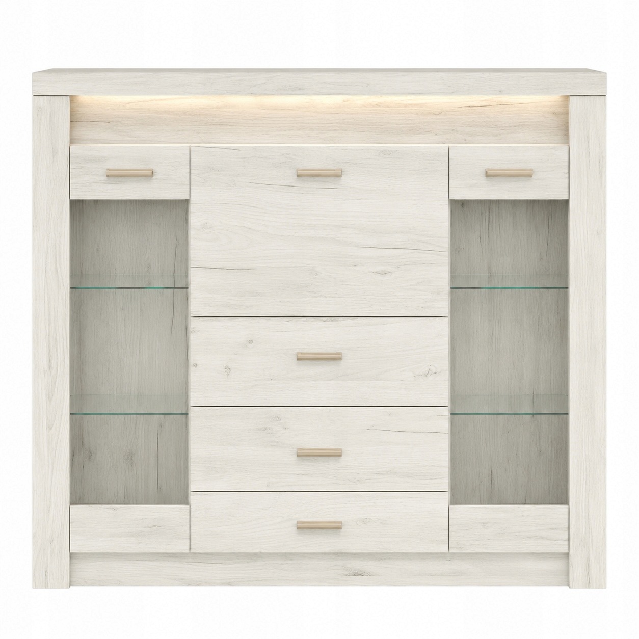 Witryna INDIANAPOLIS 137 cm KRAFT BIAŁY