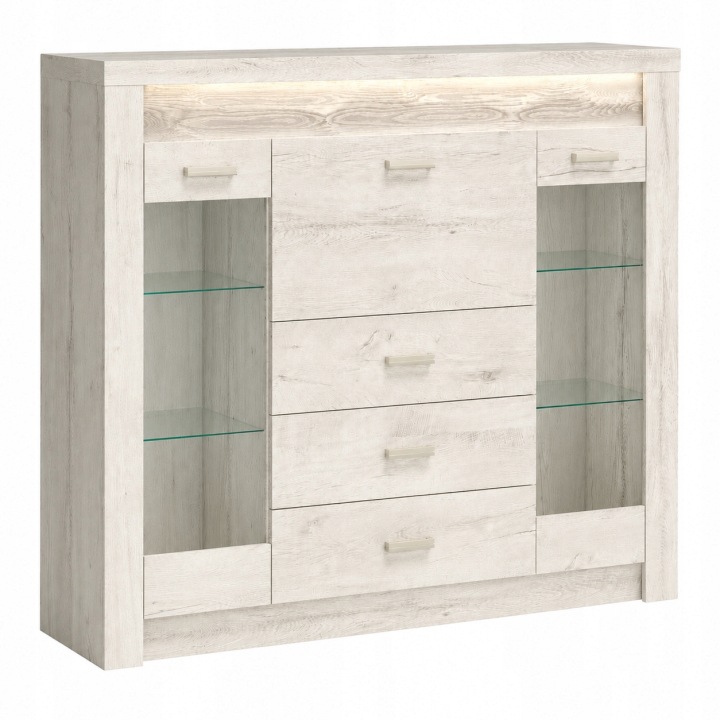 Witryna INDIANAPOLIS 137 cm KRAFT BIAŁY