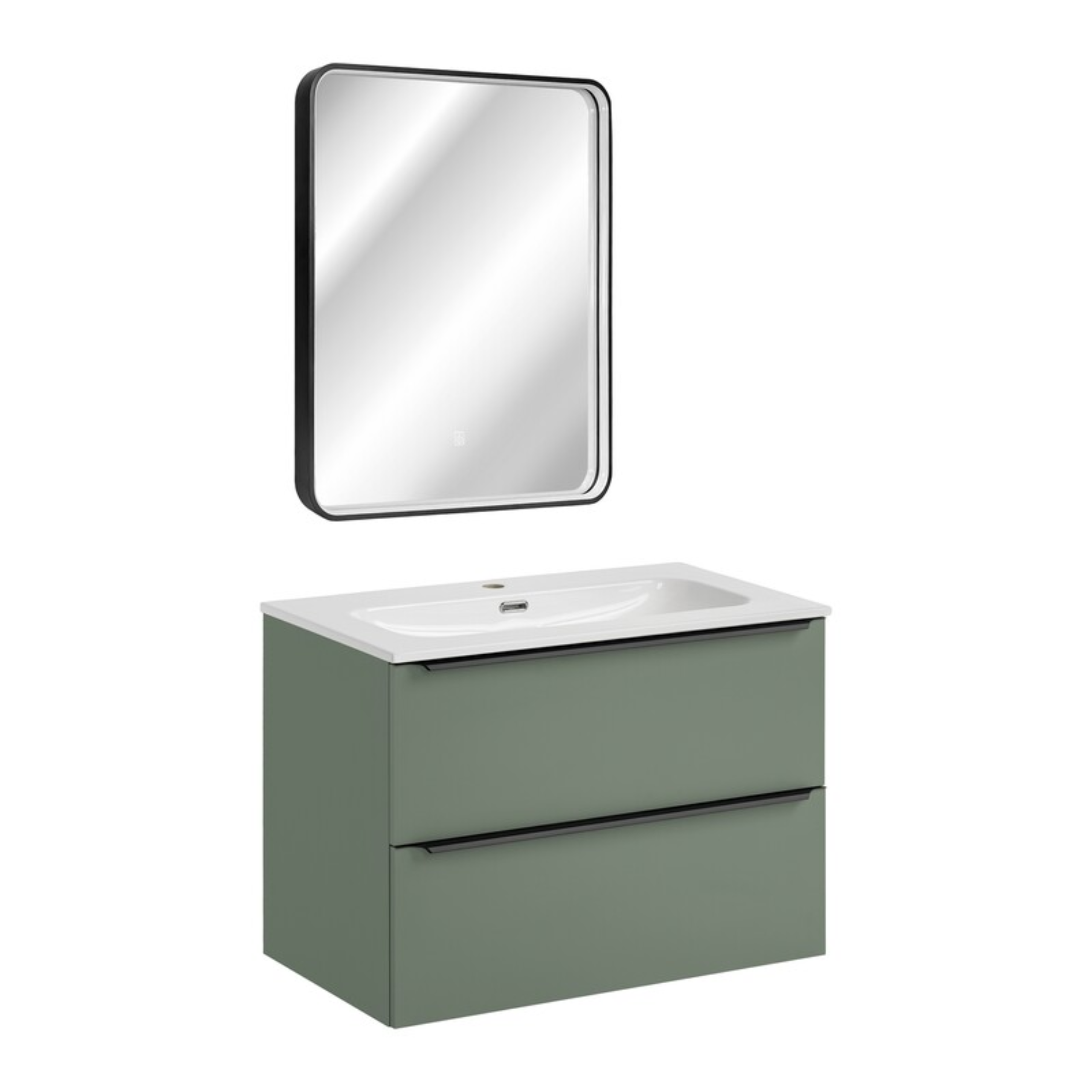 Zestaw SOMBRA GREEN szafka z umywalką i lustro 80 cm