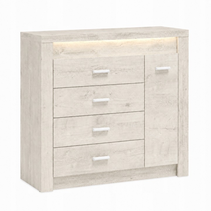 Komoda INDIANAPOLIS 108 cm KRAFT BIAŁY