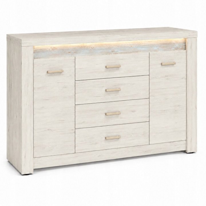 Komoda INDIANAPOLIS 137 cm KRAFT BIAŁY
