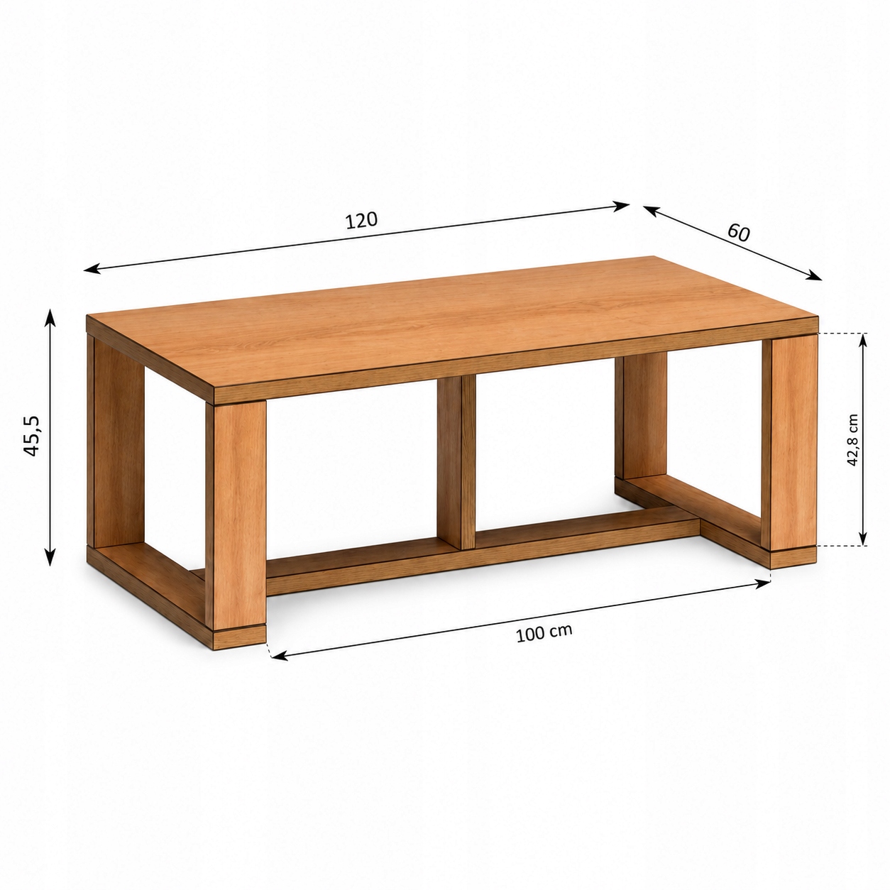 Ława FONTI 120 cm DĄB KARMEL - Meble JARSTOL