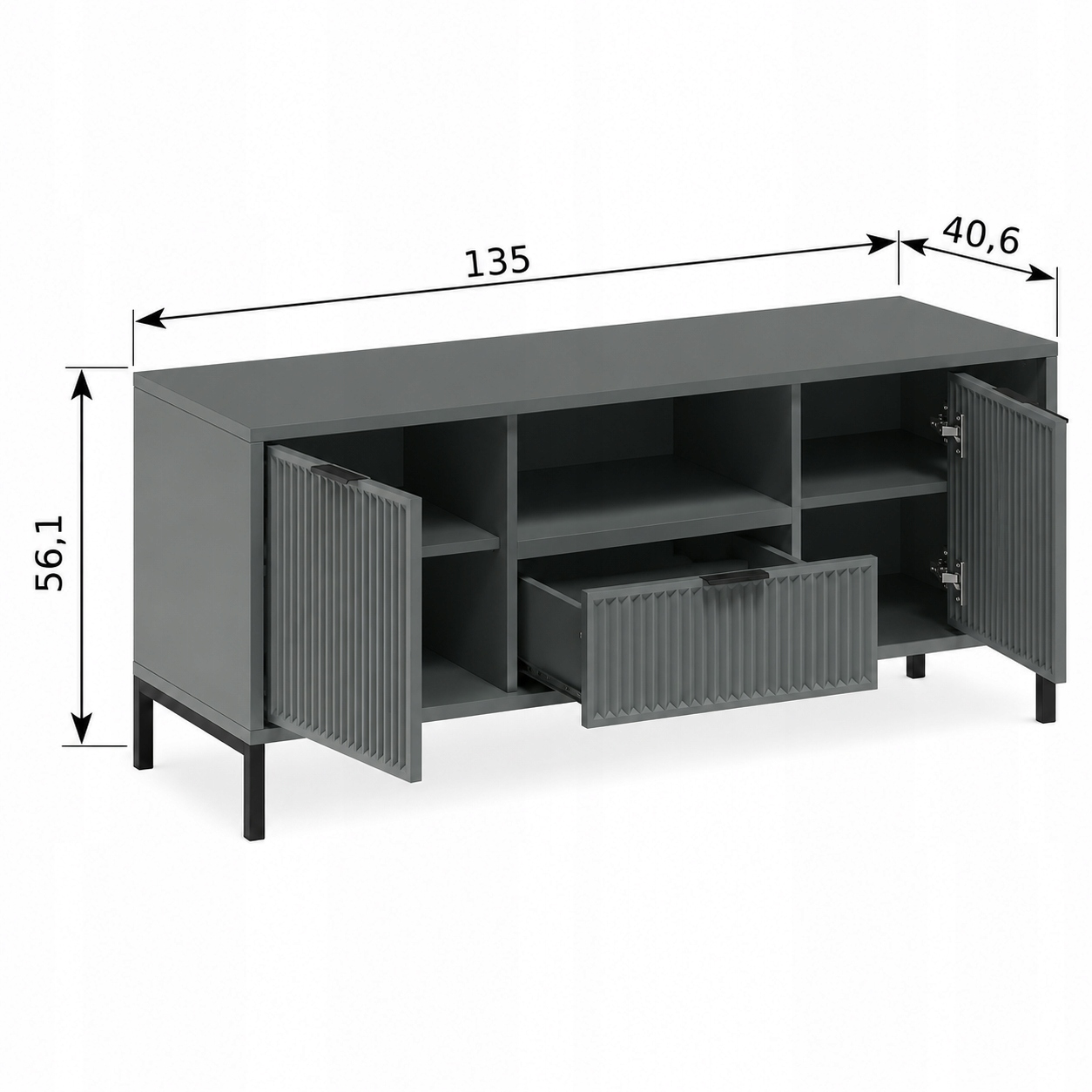 Szafka RTV LINKaSTYLES 135 cm GREEN STONE - Meble JARSTOL