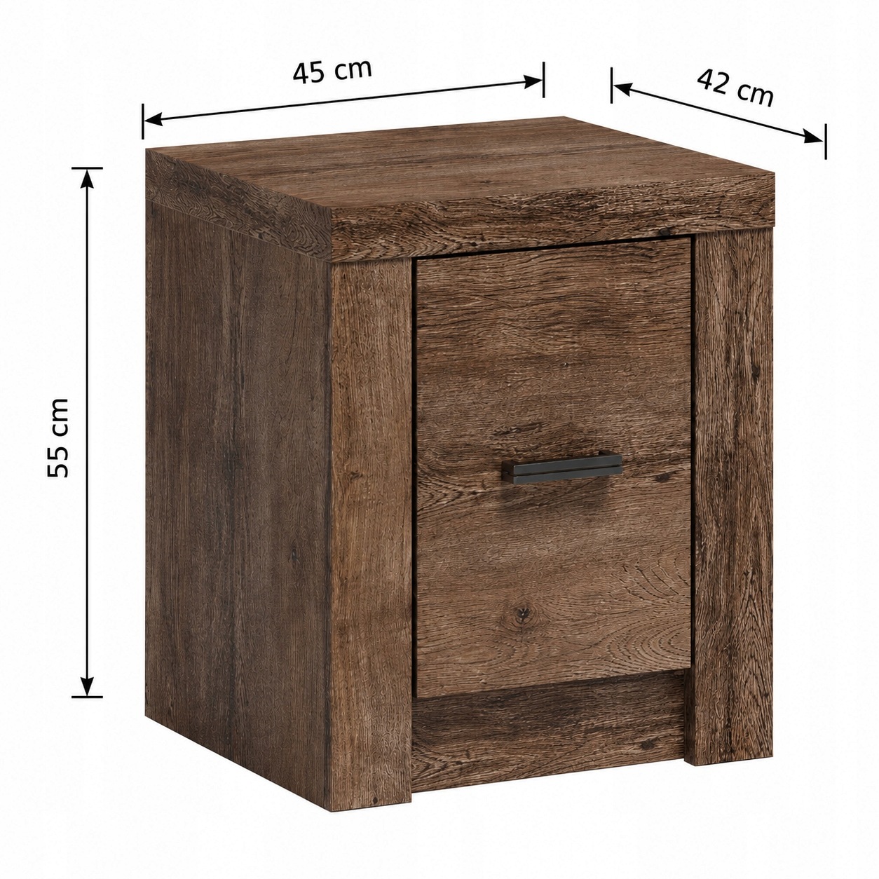 Szafka nocna INDIANAPOLIS 45 cm JESION CIEMNY - Meble JARSTOL