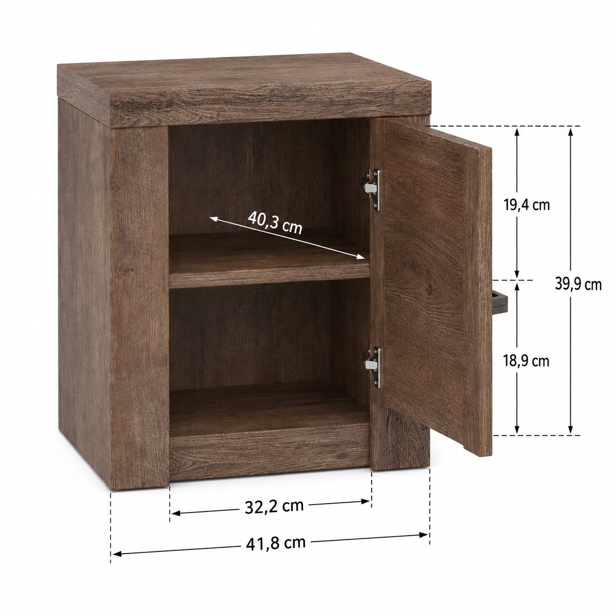 Szafka nocna INDIANAPOLIS 45 cm JESION CIEMNY - Meble JARSTOL