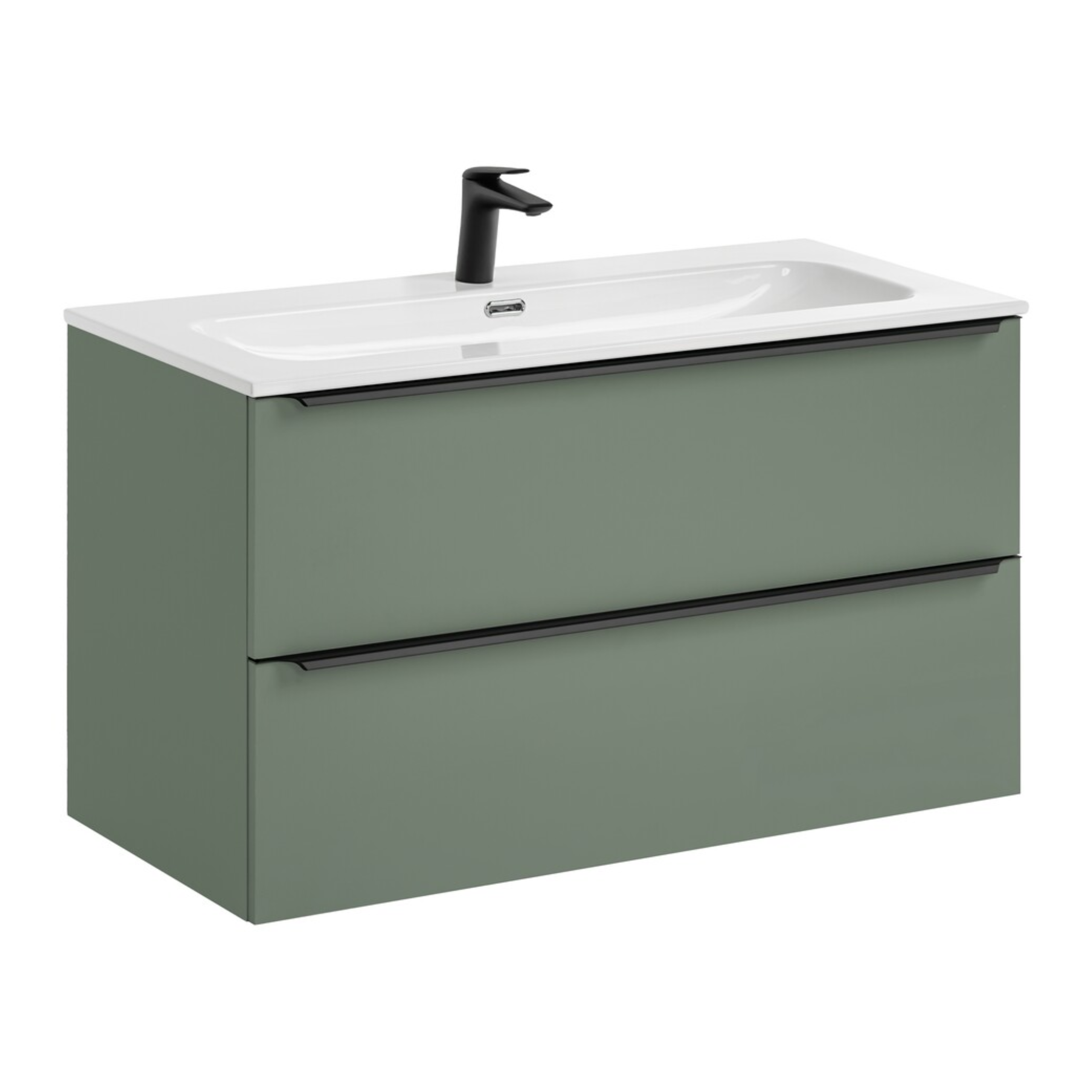 Szafka SOMBRA GREEN z umywalką i baterią 100 cm