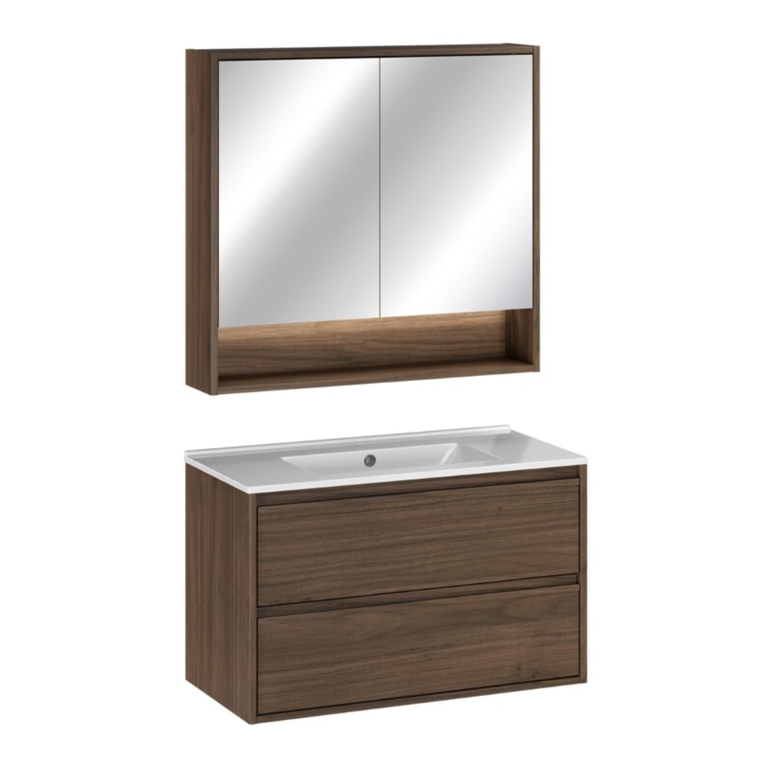 Zestaw VIOLA szafka i lustro 80 cm ORZECH VILLA