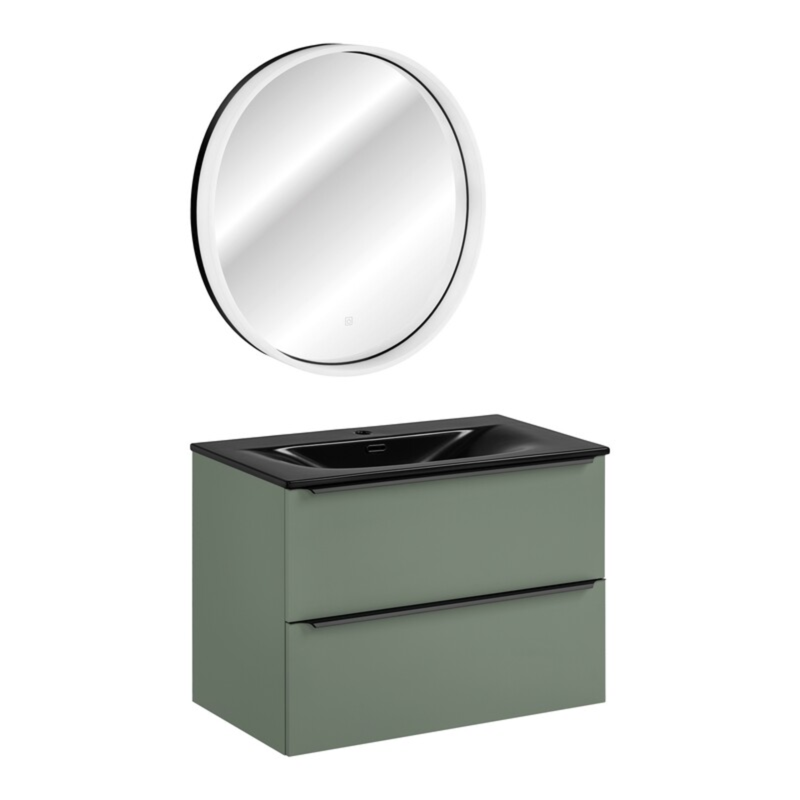 Zestaw SOMBRA GREEN szafka z umywalką i lustro 80 cm