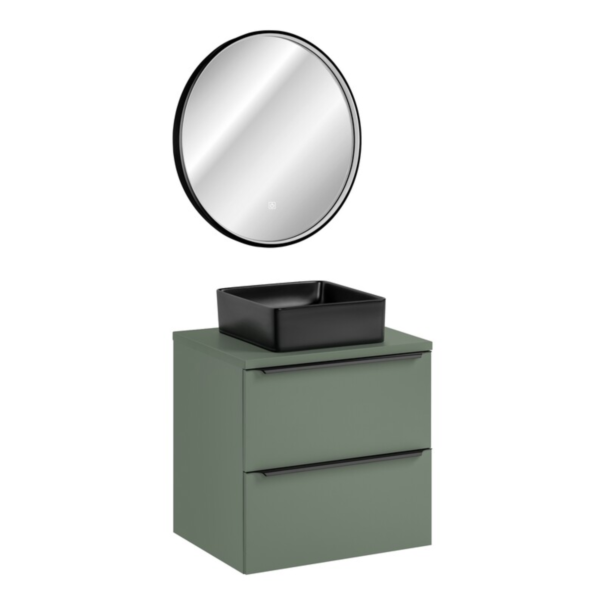 Zestaw SOMBRA GREEN z umywalką i lustrem 60 cm