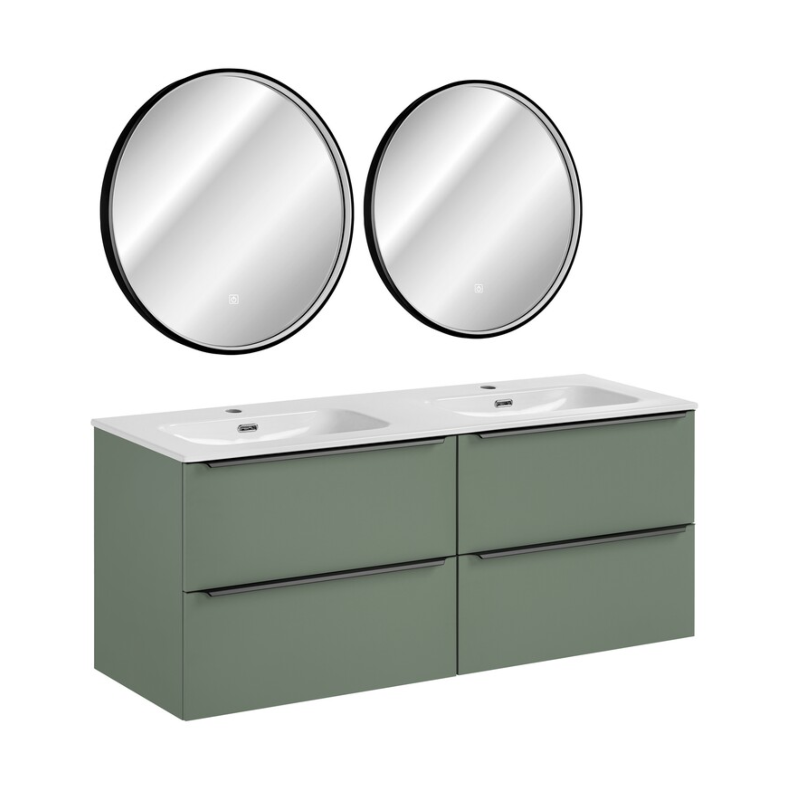 Zestaw SOMBRA GREEN szafka z umywalką i lustra 140 cm