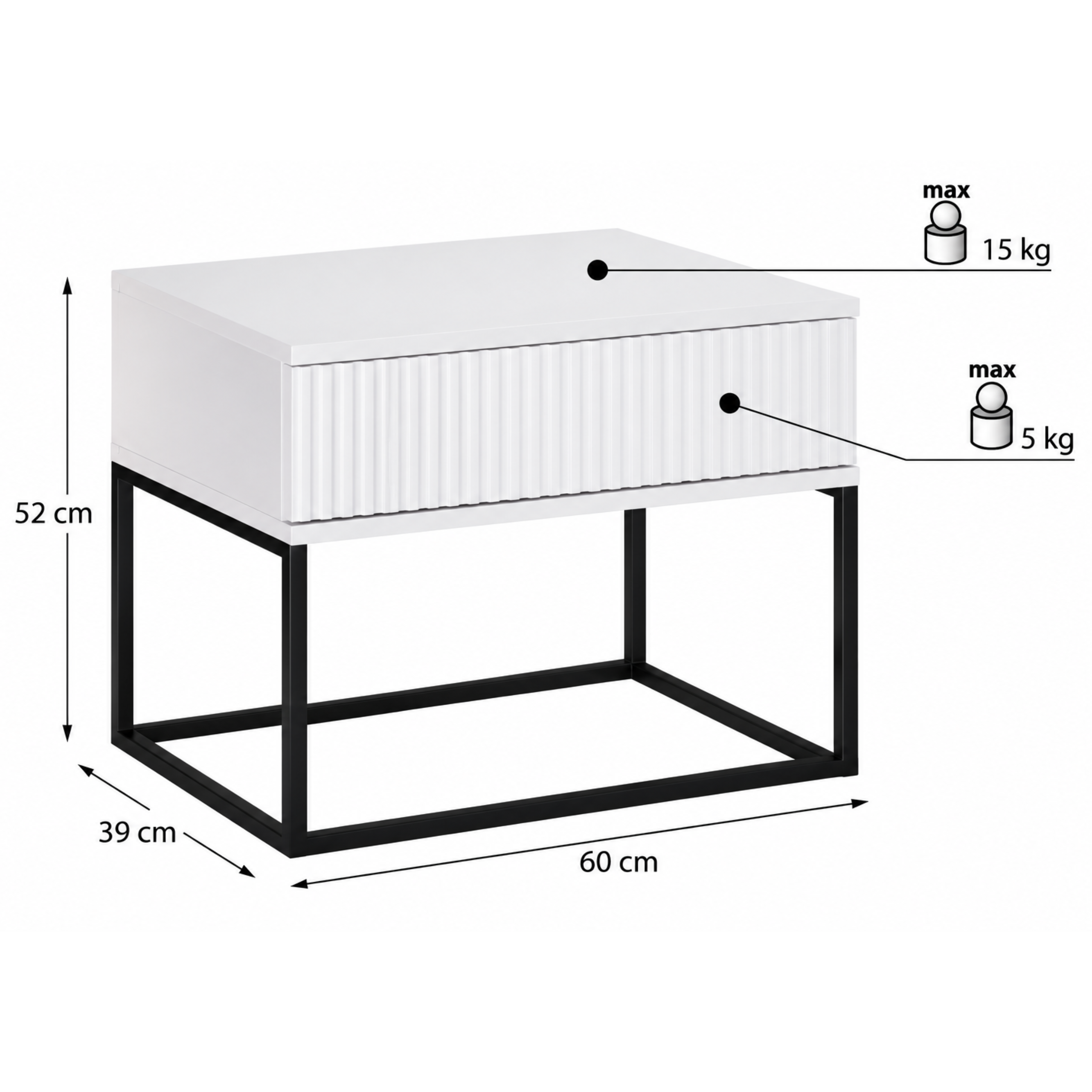 Szafka nocna SPELLO 60 cm BIAŁY - meble COMAD